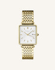 ROSEFIELD THE BOXY WHITE GOLD BRACELET WATCH