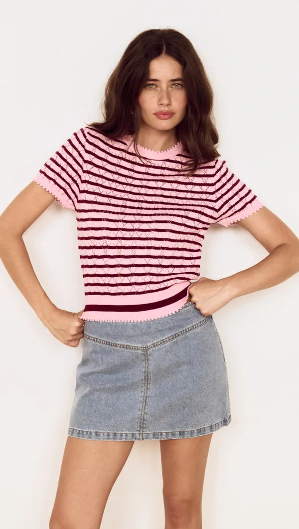 MINK PINK CALLA KNIT TEE