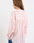 IVY + JACK CONSTRUCT PINK + WHITE OVERSIZED SHIRT
