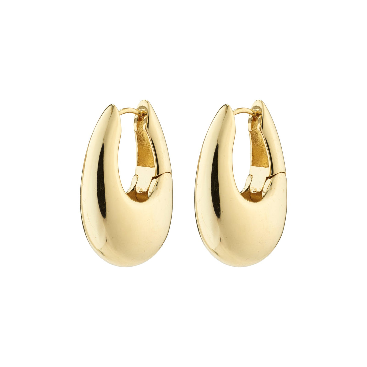 PILGRIM AUTUMN CHUNKY RETRO HOOP EARRINGS GOLD