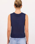 AMONG THE BRAVE SALUTE RELAXED SLEEVELESS KNIT TOP