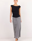 AMONG THE BRAVE SUMMIT GINGHAM TIE WAIST BIAS MAXI SKIRT
