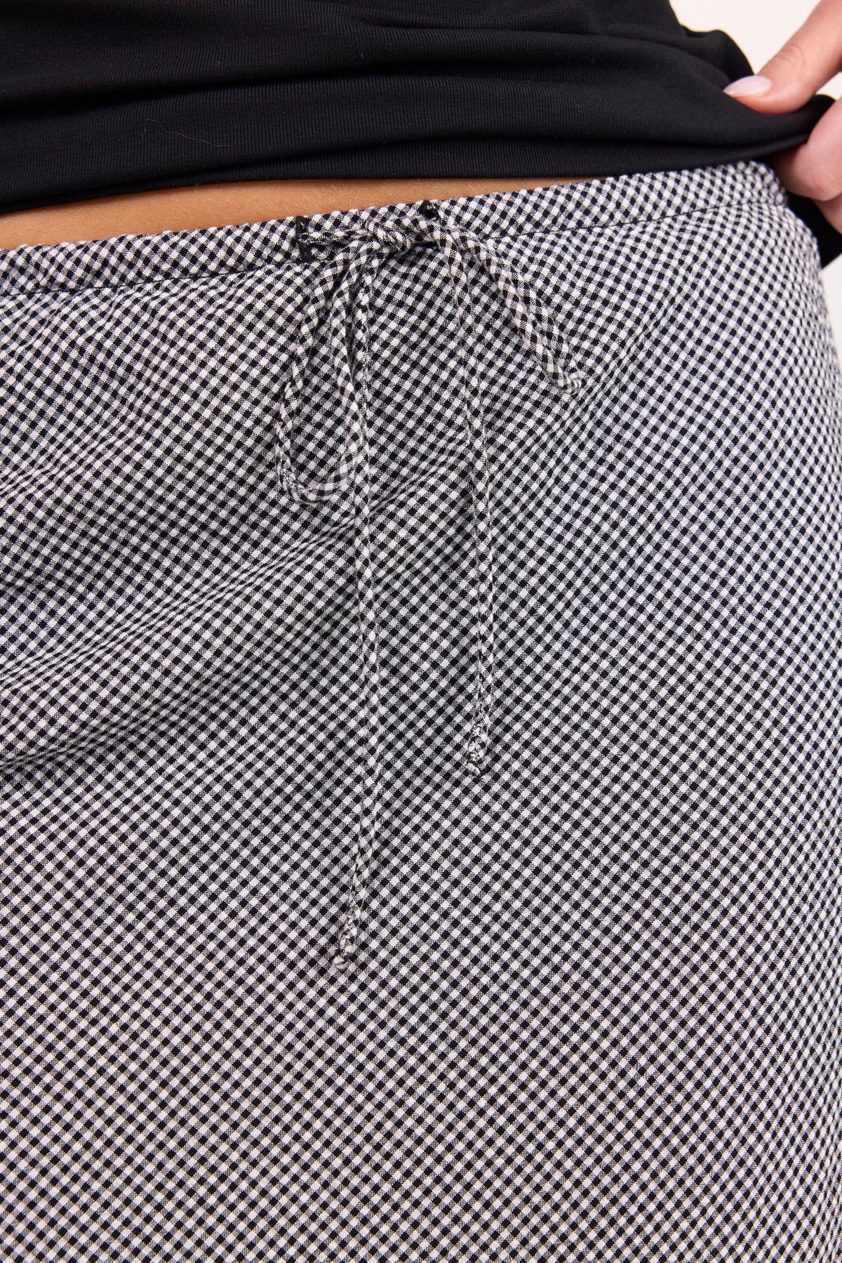 AMONG THE BRAVE SUMMIT GINGHAM TIE WAIST BIAS MAXI SKIRT