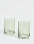 WILLOW & MAE OLIVE GREEN RIBBED SET 2 TUMBLERS