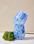 WILLOW & MAE STEMLESS BLUE GREEN SPLATTER WINE GLASS