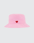 SONNIE NYLON HEART BUCKET HAT - SHEEL PINK
