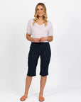 VASSALLI BELOW KNEE SKINNY LEG ELASTIC WAIST PANT