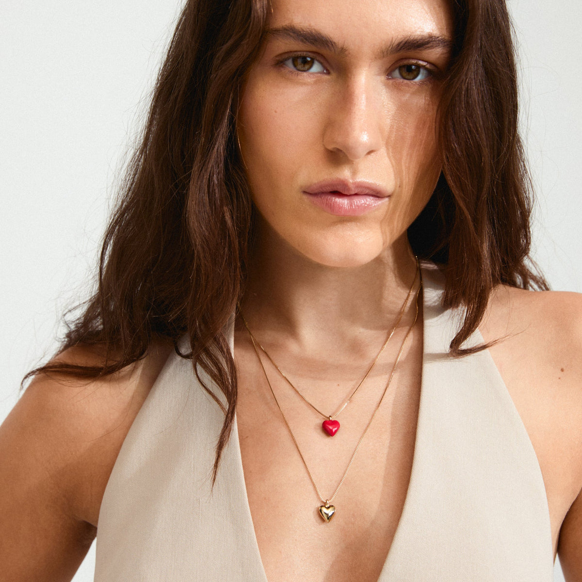 PILGRIM MAEVE RECYCLED NECKLACE 2 IN A SET GOLD RED