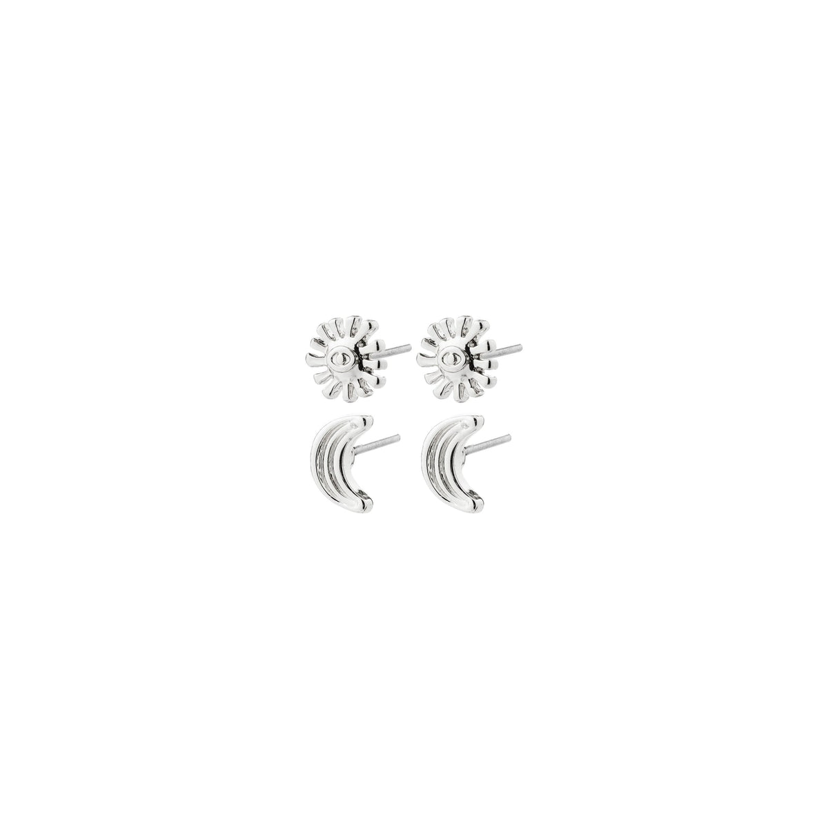PILGRIM MISHA EARRINGS 2 IN 1 SET SILVER