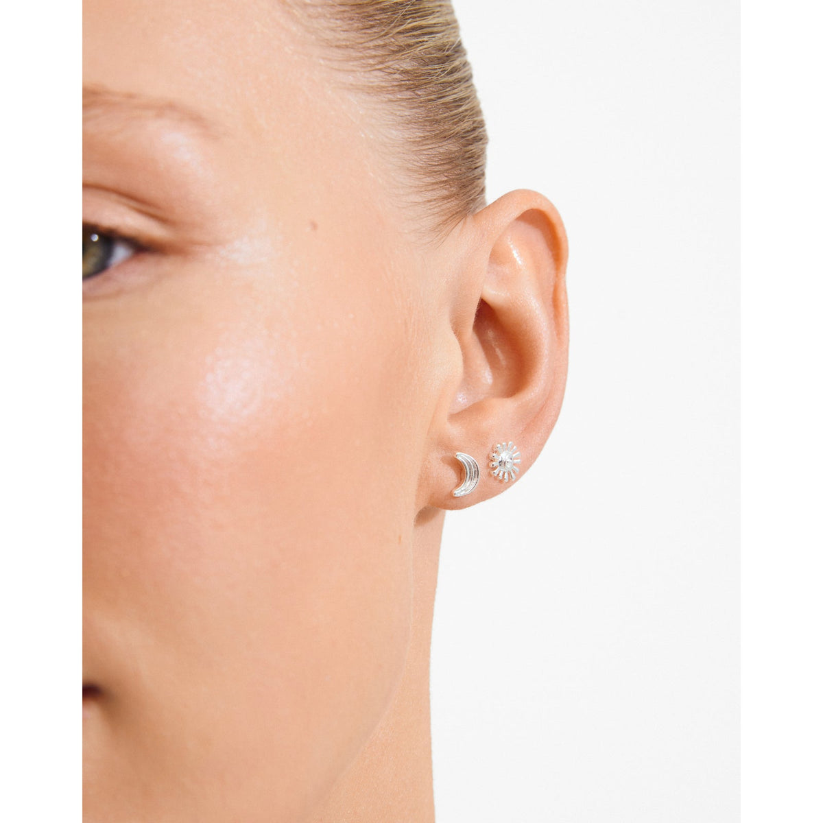PILGRIM MISHA EARRINGS 2 IN 1 SET SILVER