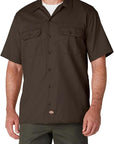 DICKIES 1574 SHIRT DARK BROWN