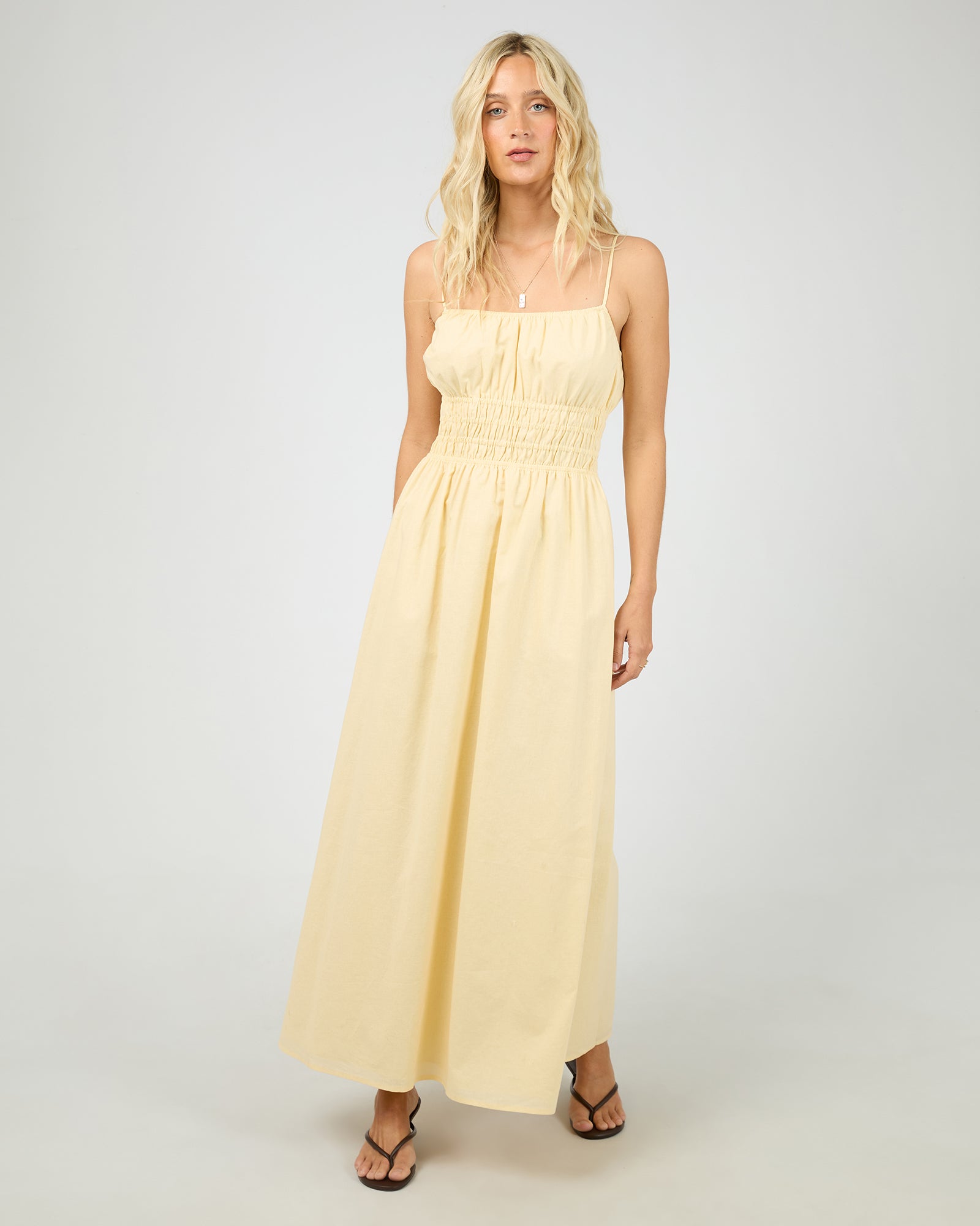 ALL ABOUT EVE ALESSA LINEN MAXI DRESS