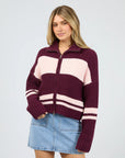 ALL ABOUT EVE AIDA KNIT ZIP THRU