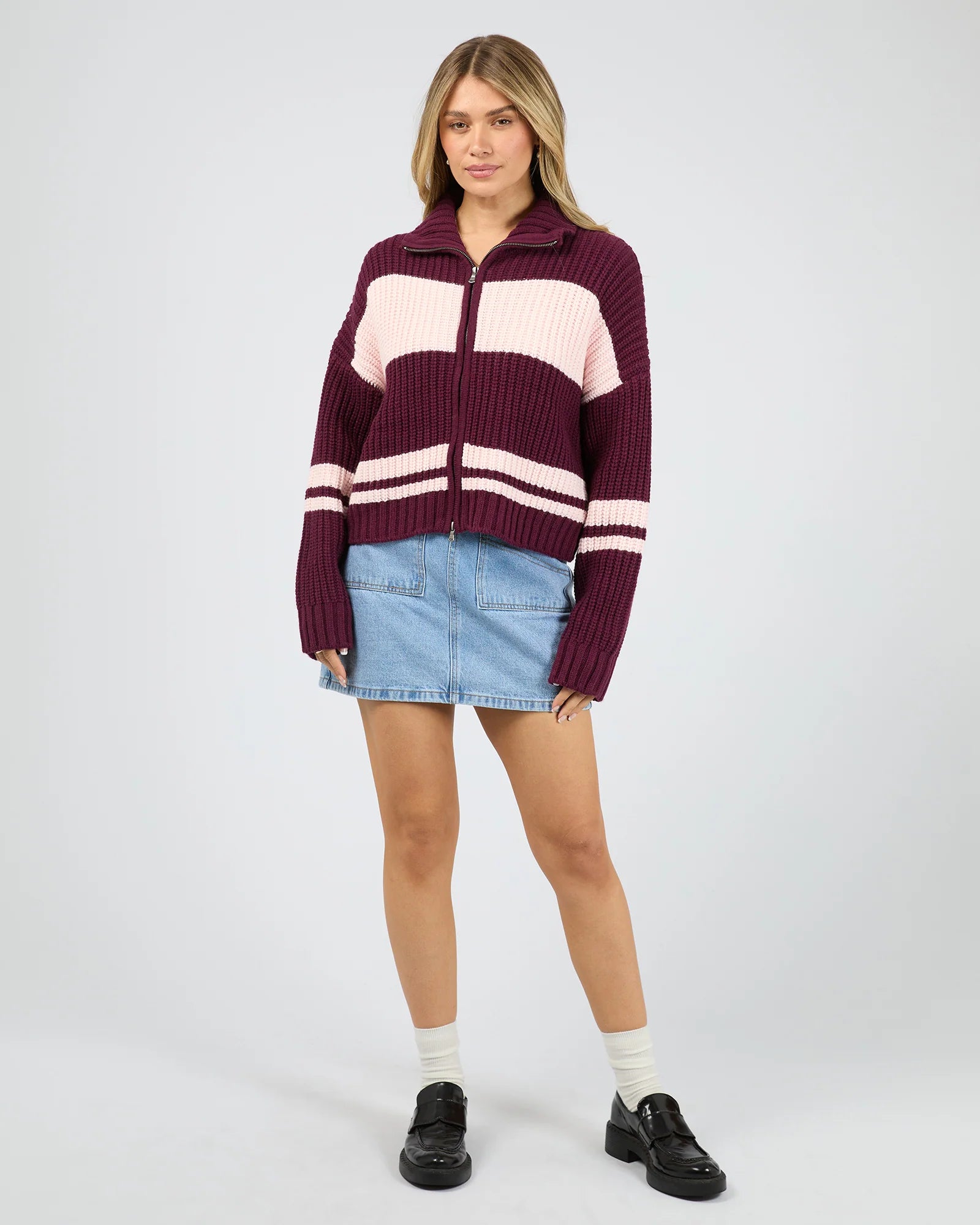 ALL ABOUT EVE AIDA KNIT ZIP THRU