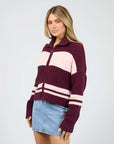 ALL ABOUT EVE AIDA KNIT ZIP THRU