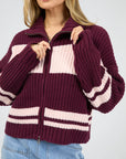 ALL ABOUT EVE AIDA KNIT ZIP THRU