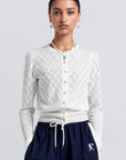KAREN WALKER PEARL LACE CARDIGAN