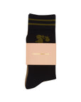 KAREN WALKER RUNAWAY EMBROIDED SOCKS 2PACK BLACK/SESAME