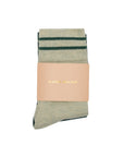 KAREN WALKER RUNAWAY EMBROIDED SOCKS 2PACK DARK GREEN/SAGE