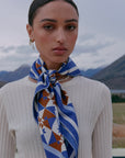 KAREN WALKER MONOGRAM SILED CLASSIC SILK SCARF