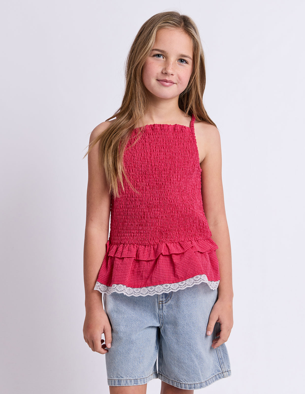 EVE GIRL MATILDA SHIRRED TOP