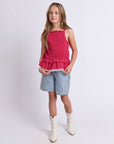 EVE GIRL MATILDA SHIRRED TOP