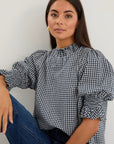 IVY + JACK AFFECTION GINGHAM HIGH NECK TOP