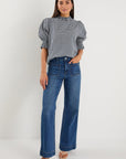 IVY + JACK AFFECTION GINGHAM HIGH NECK TOP