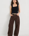 AMONG THE BRAVE VARISTY FOWARD SEAM BARREL JEANS