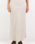 RE:UNION BLISS LINEN BIAS MIDI SKIRT