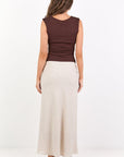 RE:UNION BLISS LINEN BIAS MIDI SKIRT
