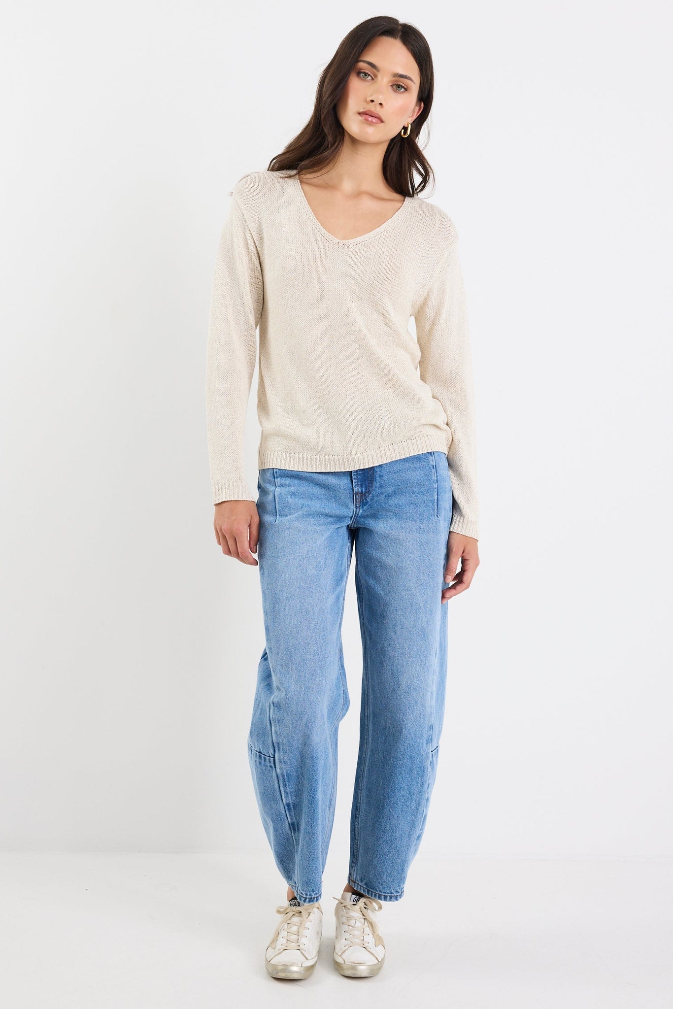 STORIES BE TOLD AFTERNOON RELAXED V NECK KNIT JUMPER