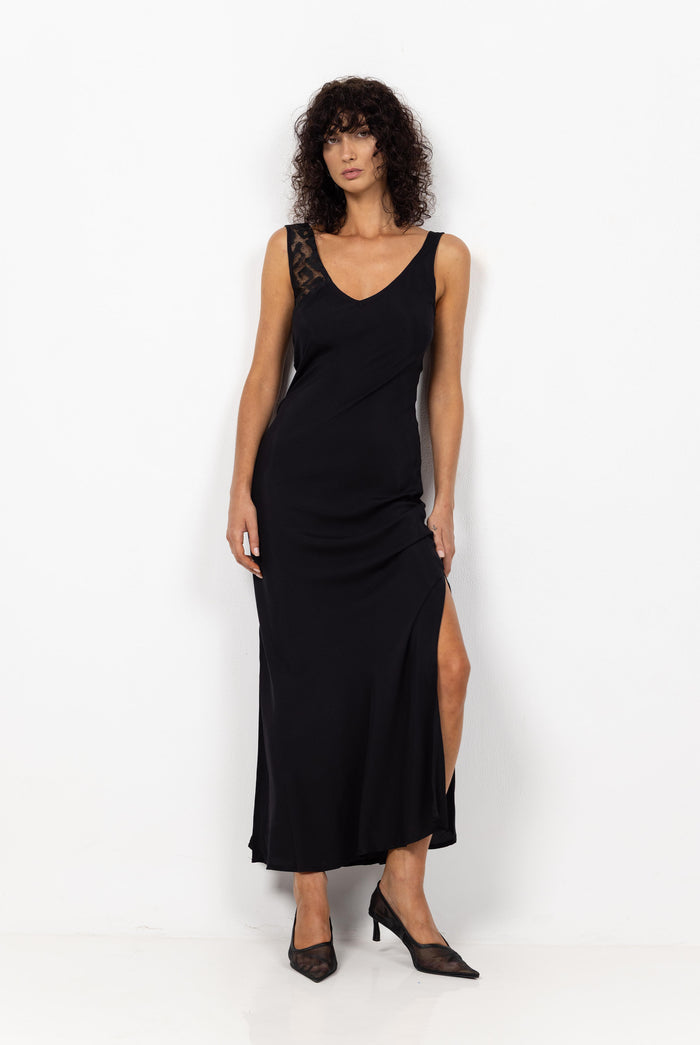 BLAK ALEX BIAS CUT MAXI DRESS