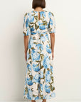AMONG THE BRAVE AMORA VINATEG FLORAL SS BIAS MIDI DRESS