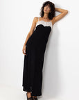 BLAK ARIA LACE TRIM BIAS DRESS