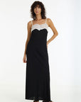 BLAK ARIA LACE TRIM BIAS DRESS