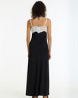BLAK ARIA LACE TRIM BIAS DRESS