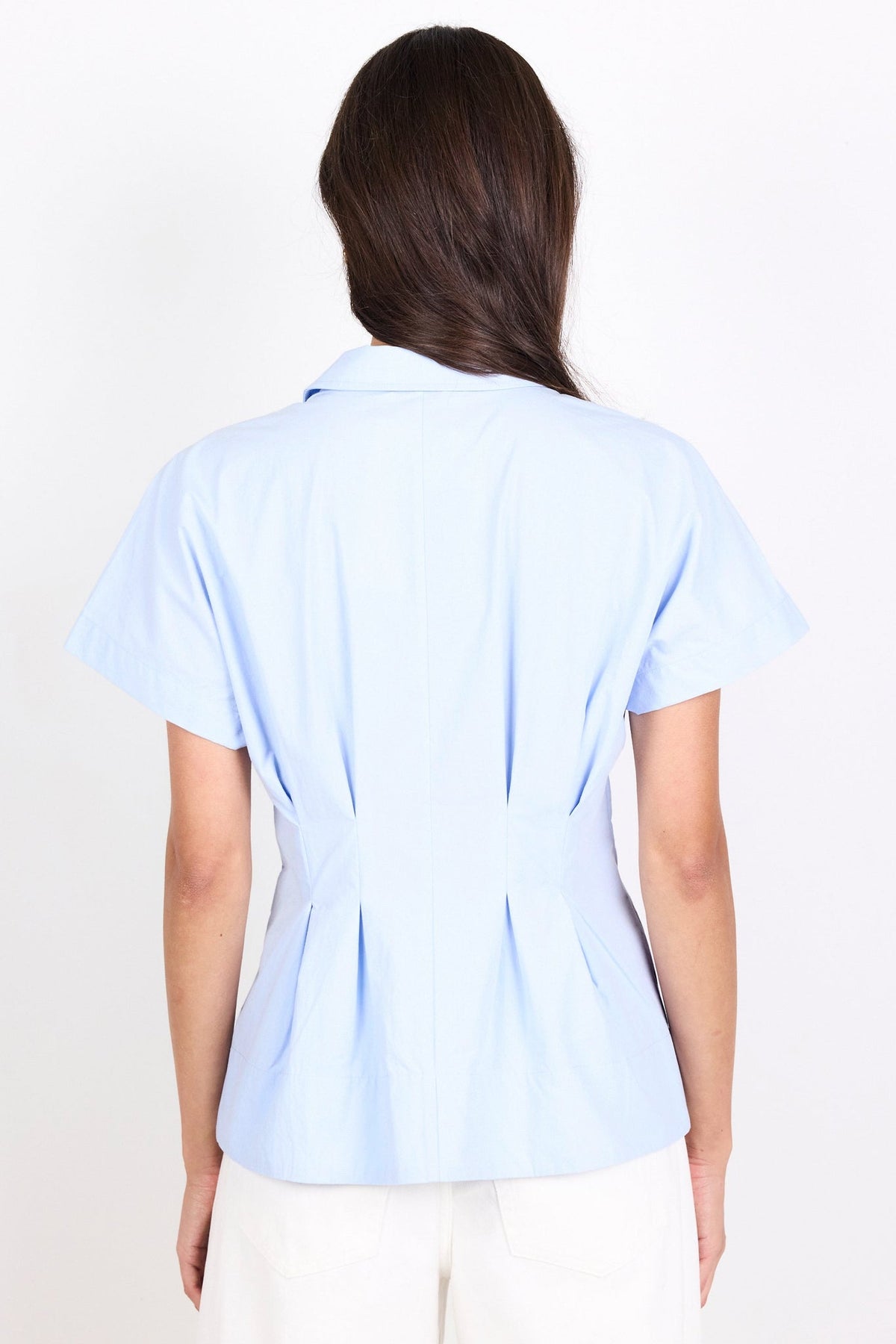 AMONG THE BRAVE ASTUTE SHORT SLEEVE CORSET DETAIL SHIRT