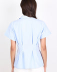 AMONG THE BRAVE ASTUTE SHORT SLEEVE CORSET DETAIL SHIRT