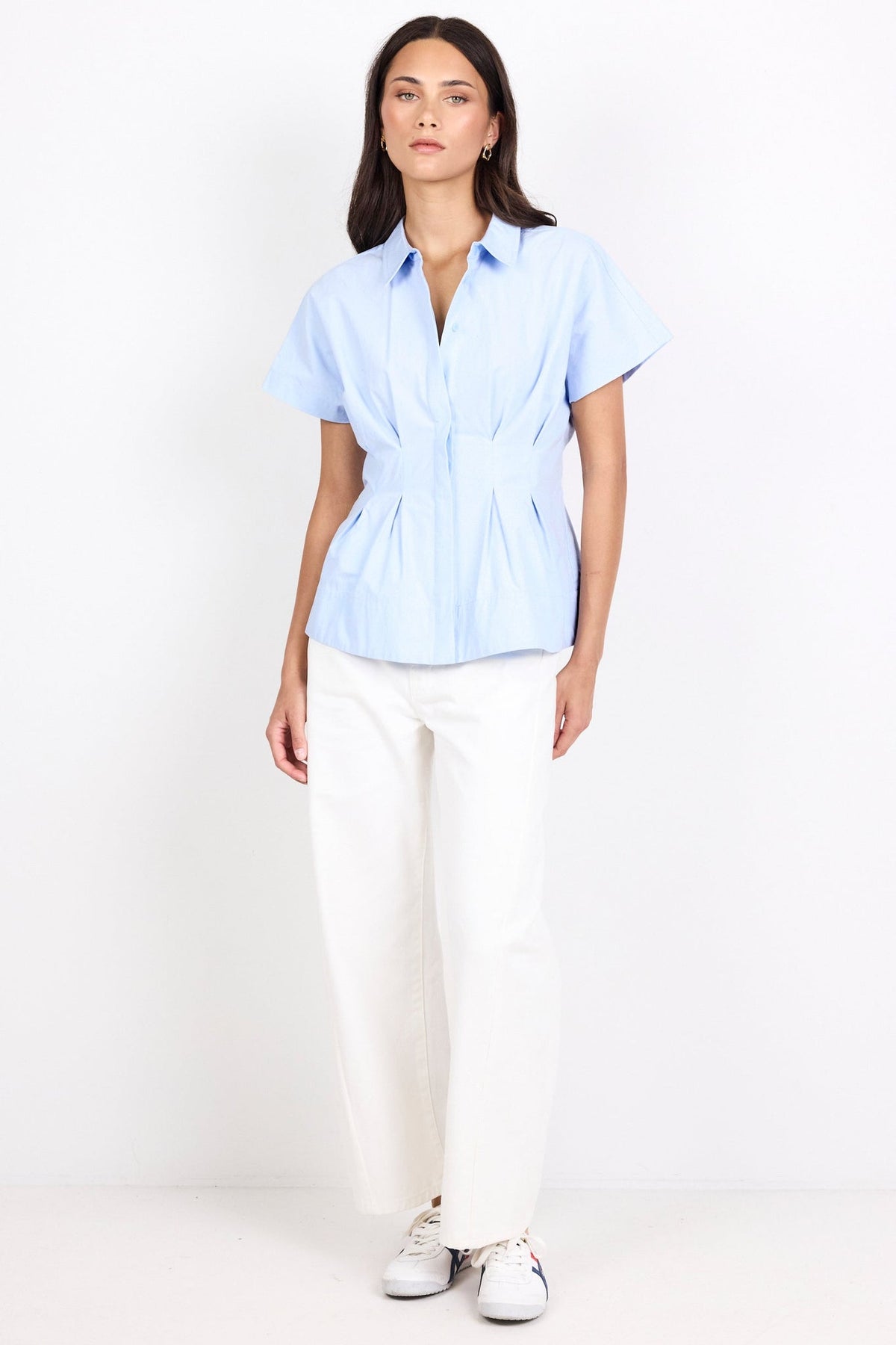 AMONG THE BRAVE ASTUTE SHORT SLEEVE CORSET DETAIL SHIRT