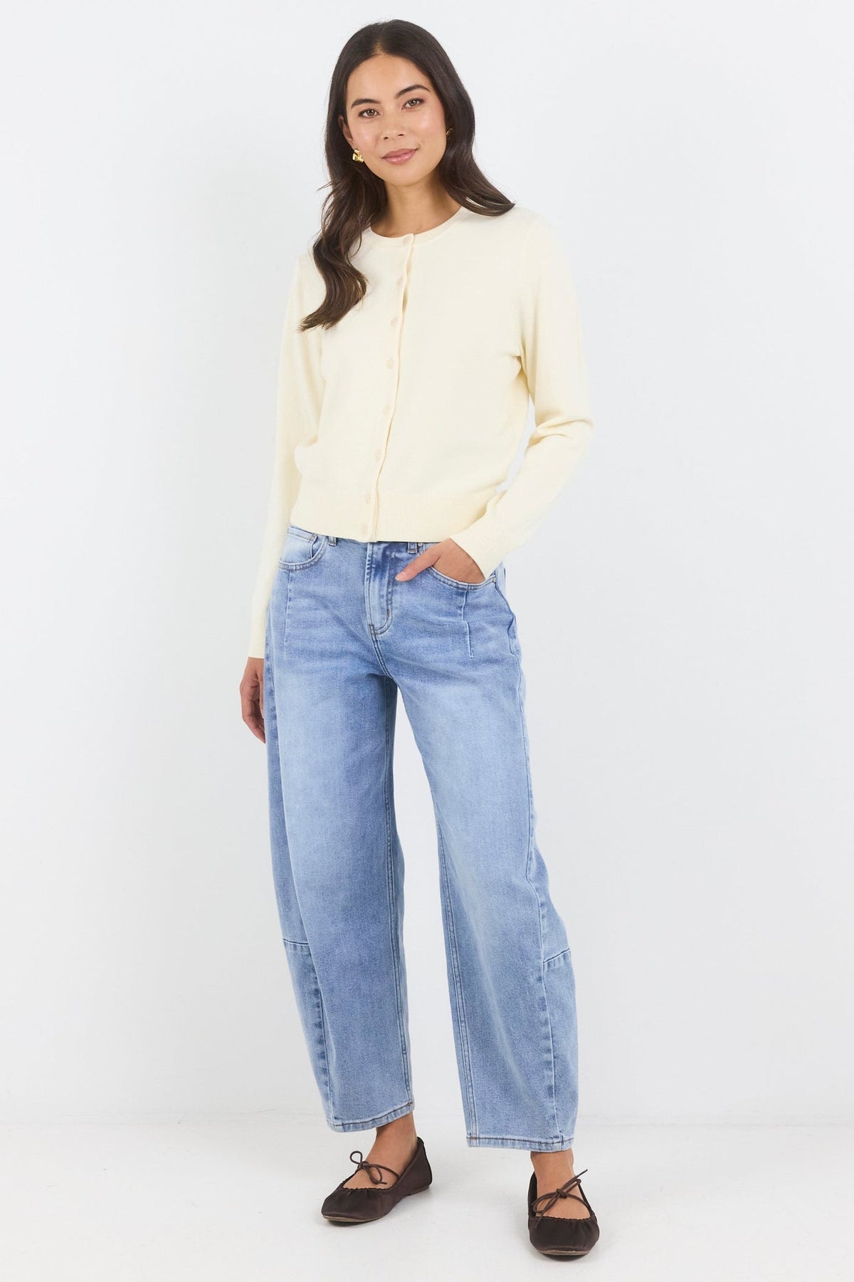 STORIES BE TOLD AUTOGRAPH SOFT FINE GAUGE CREWNECK CARDIGAN