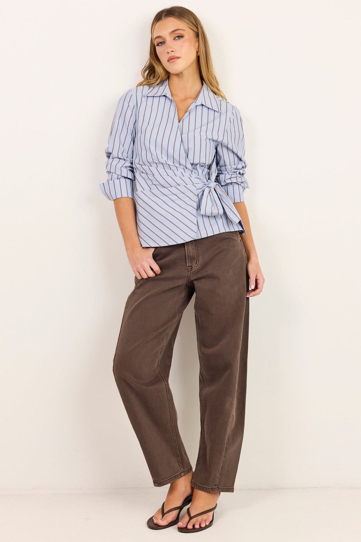 STORIES BE TOLD AXIOM WRAP WAIST TIE SHIRT