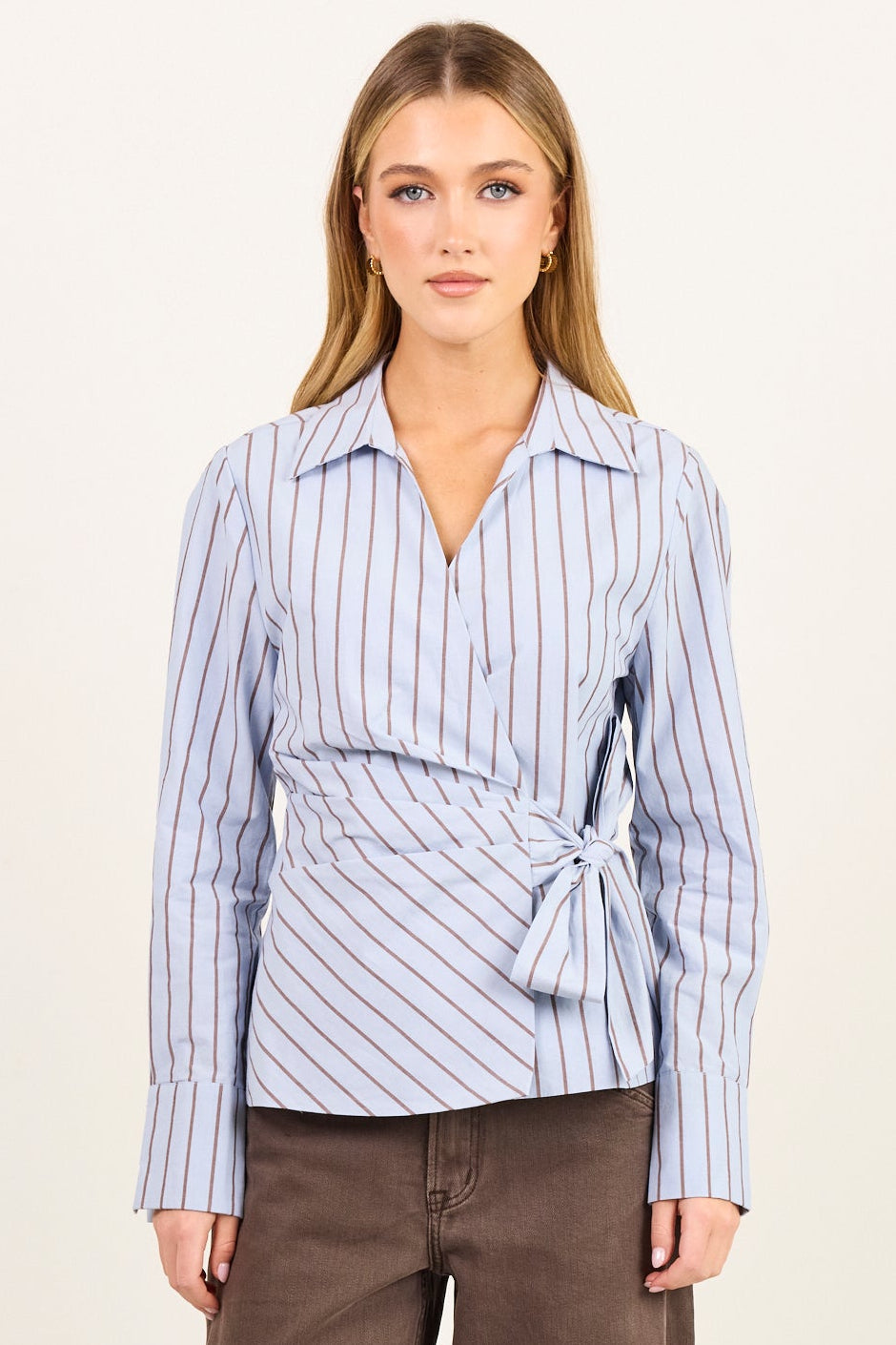 STORIES BE TOLD AXIOM WRAP WAIST TIE SHIRT