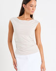 STORIES BE TOLD BACKSTREET STONE STRETCH BOAT NECK SLEEVLESS TOP