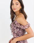 GEORGIA ZOE BELFAST GEORGETTE BIAS RUFFLE SLIP MAXI DRESS