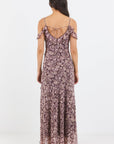 GEORGIA ZOE BELFAST GEORGETTE BIAS RUFFLE SLIP MAXI DRESS