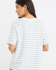 REUNION BINDING STRIPE BOXY FIT TEE