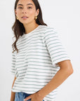 REUNION BINDING STRIPE BOXY FIT TEE