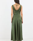GEORGIA ZOE BOUNTIFUL SATIN TIE BACK BIAS SLIP DRESS