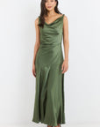 GEORGIA ZOE BOUNTIFUL SATIN TIE BACK BIAS SLIP DRESS
